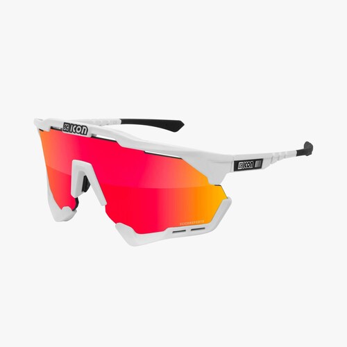 Lentes Scicon Aeroshade Xl Gafa Deportiva Ciclismo Blanco / Lente Rojo Unitalla Varilla Blanca