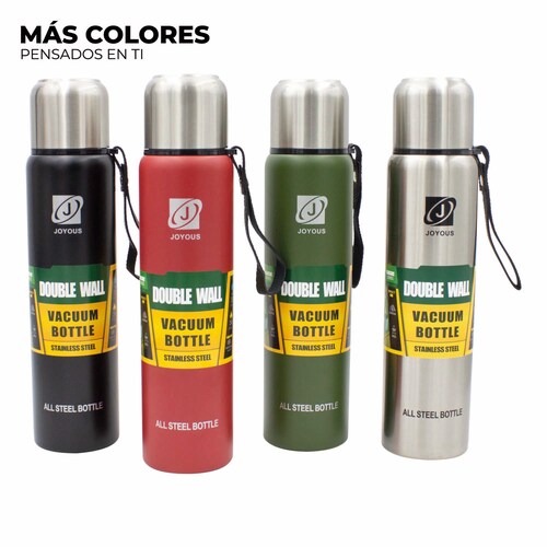 Termo Deportivo De Acero Inoxidable Acabado Metálico 1lt
