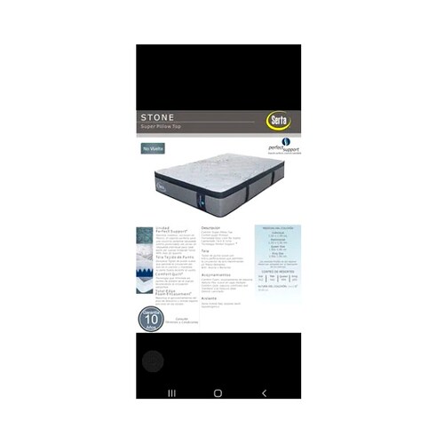 COLCHON MATRIMONIAL SERTA STONE DE GRAN CALIDAD Y COMFORT