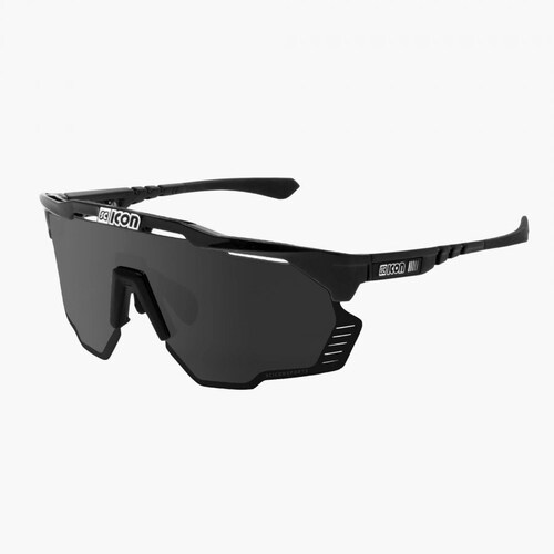 Lentes Scicon Aeroshade Kunken Gafa Deportiva Ciclismo Negro / Lente Plateado Unitalla Varilla Negra