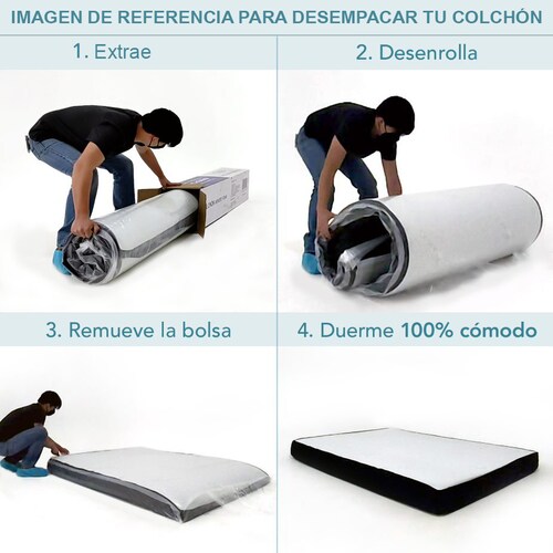Colchon Matrimonial Ultra Confort Resorte Continuo Memory Foam 