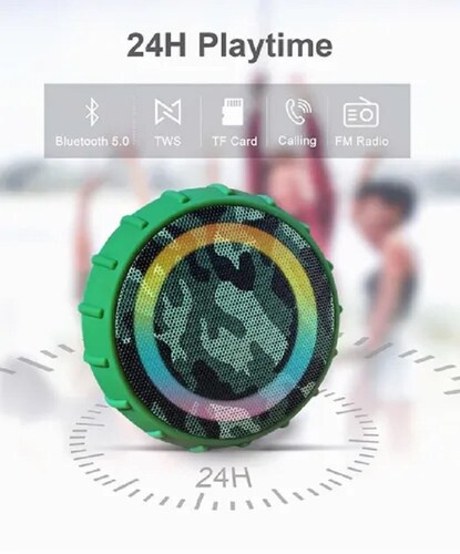 Altavoz Bluetooth Portátil Y Resistente Agua Verde