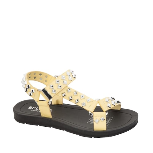 Sandalias casuales Belinda Peregrin color amarillo, con estoperoles, mod. 1019459