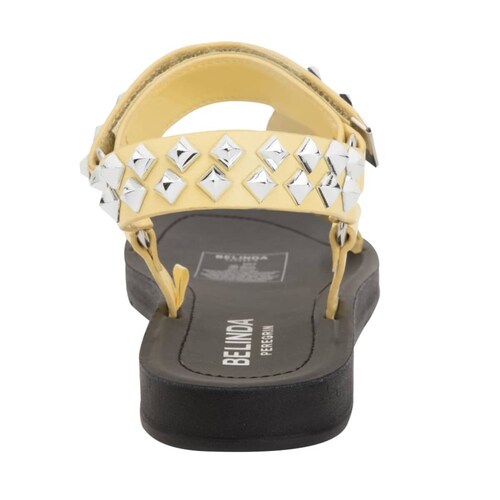 Sandalias casuales Belinda Peregrin color amarillo, con estoperoles, mod. 1019459