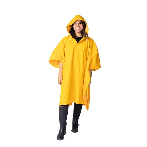 Capa de lluvia para hombre y mujer, impermeable con reflector, poncho  impermeable con tira reflectante con capucha (color naranja, tamaño: talla