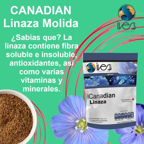 Canadian Ives Evolution México Linaza Canadiense Molida Cultivo Orgánico 600 Gr..