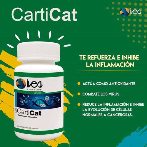 CartiCat Ives Evolution Mexico Cartílago de tiburón Uña de gato Ajo Ives México 60 Caps..
