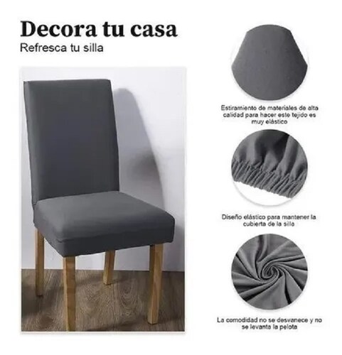 6 Fundas Protectoras Para Sillas De Comedor, Oficina Gris