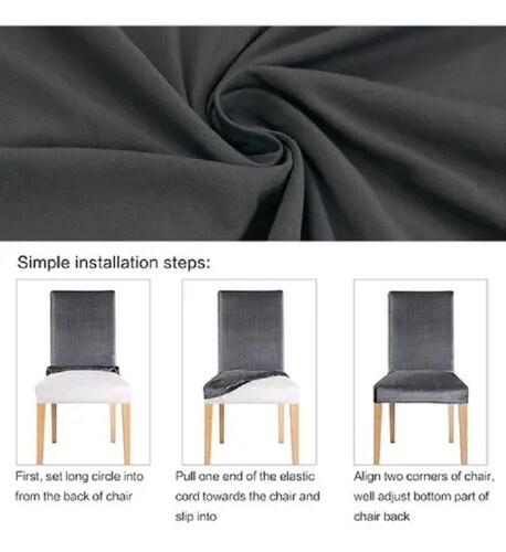 6 Fundas Protectoras Para Sillas De Comedor, Oficina Gris