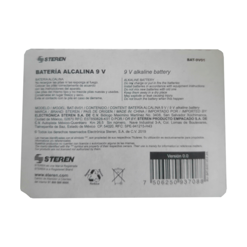 Bateria O Pila Cuadrada Alcalina De 9v