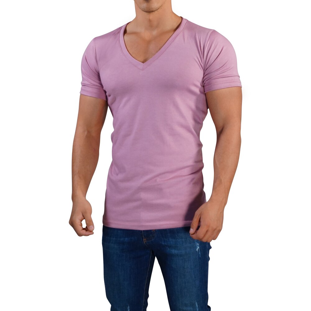 Playera cuello best sale v hombre