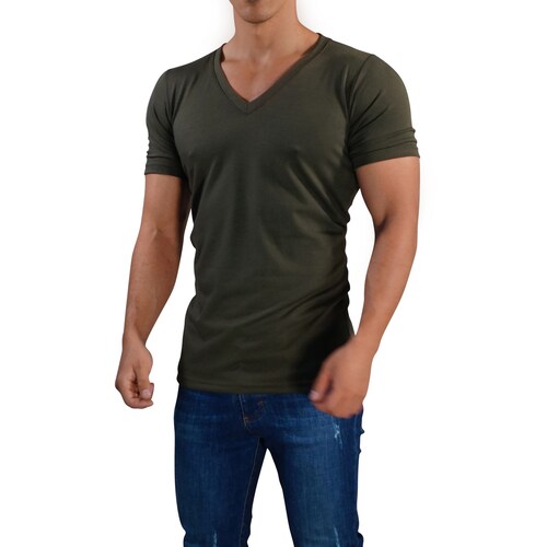 John Leopard Playera Cuello V profundo Hombre