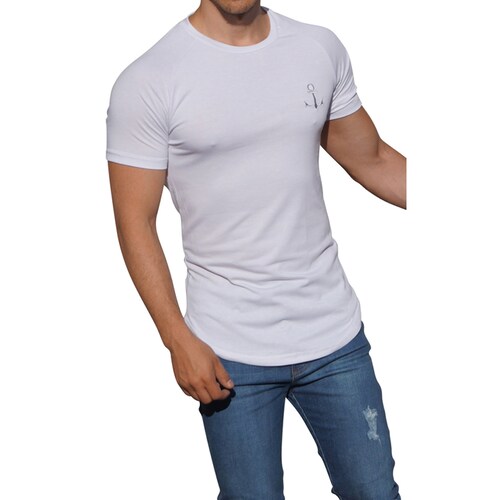 John Leopard Playera Ranglan Manga Corta Hombre