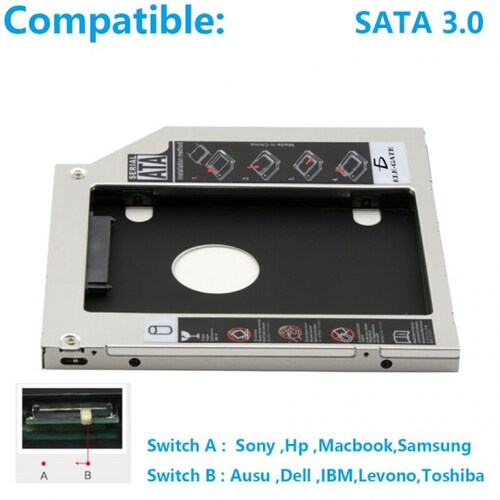 Adaptador Caddy Disco Duro Sata 2.5 Laptop 9.5mm Ele-Gate CON3795
