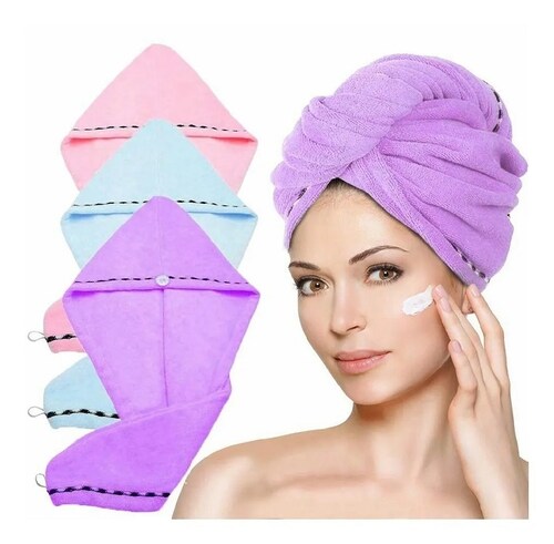 Toallas De Microfibra De O Para Cabello, 3 Pzas Secado