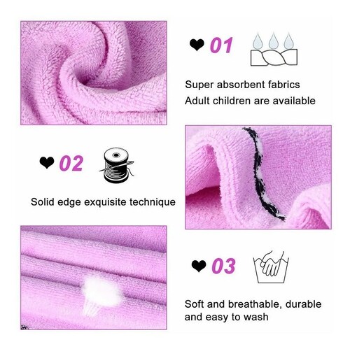 Toallas De Microfibra De O Para Cabello, 3 Pzas Secado
