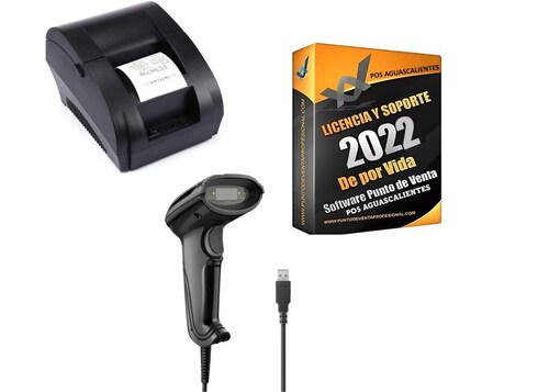 Kit Lector Códigos Barra, Impresora Térmica + Punto De Venta