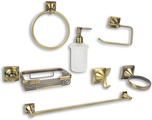 Accesorios para Baño, Color Dorado, Incluye todo lo que tu baño necesita