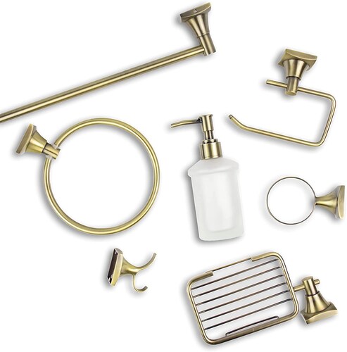 Accesorios para Baño, Color Dorado, Incluye todo lo que tu baño necesita
