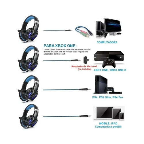 Audifono Diadema Cascos Gamer G9000 Para Ps4 Y Xbox One