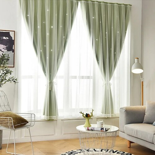 Cortinas Rosas Persianas Oscuras Color Verde