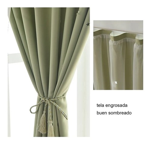 Cortinas Rosas Persianas Oscuras Color Verde