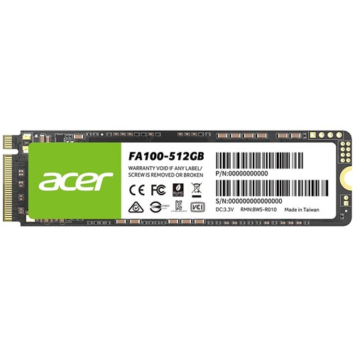 Unidad de Estado Solido SSD M.2 512GB ACER FA100 NVMe PCIe 3.0 3000/2700 MB/s BL.9BWWA.119 