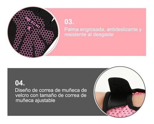 Guantes Gym Deporte Crossfit Unisex Negro-L