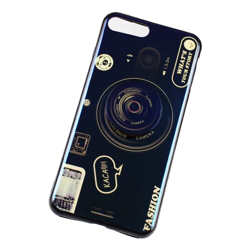 Funda Case Triche para IPHONE 7 PLUS | IPHONE 8 PLUS Diseño Cámara Vintage Color Negro Tornasol