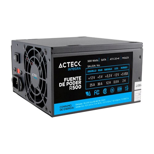 Fuente de Poder ACTECK AF-B500P, 500 W, Negro 