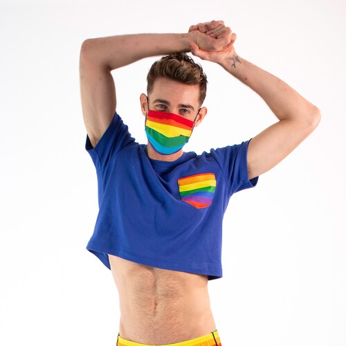 Crop top Azul- Pride. UNISEX. 