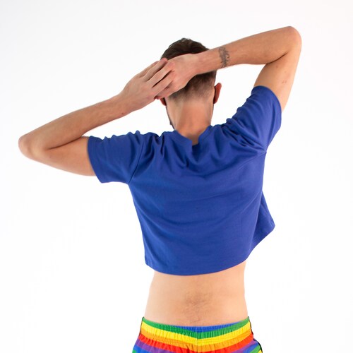 Crop top Azul- Pride. UNISEX. 