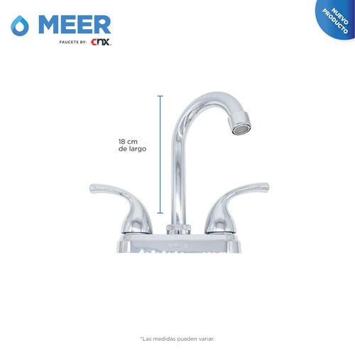 CNX Mezcladora para Lavabo de 1/4 de vuelta, Acero Inox, ABS y Aluminio.