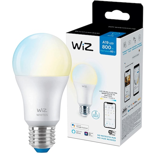 Foco Inteligente A19 Compatible Con Alexa luz cálida a fría  Controlable Por WiFi