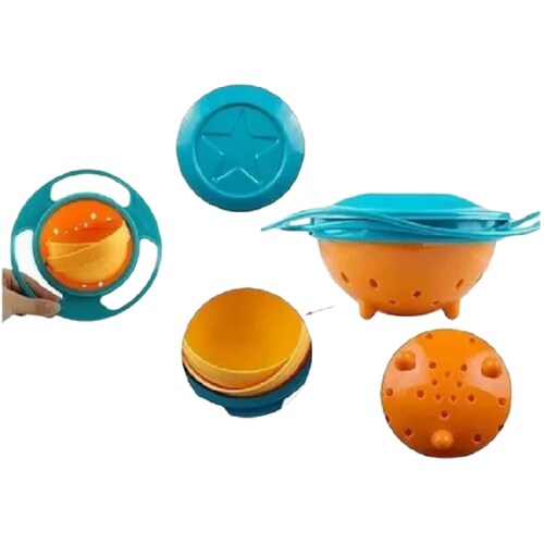Gyro Bowl 360º Multicolor Plato Tazón Anti Caídas Derrames Para Niños