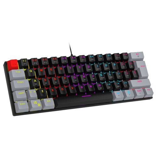 Teclado Mecánico USB, 60%, Techno Black 60-OC, Creators by Ocelot Gaming Iluminación RGB, 