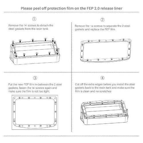 Pelicula Fep Film Elegoo Mars 3 Ultra 4k Impresora 3d (5 Pz)