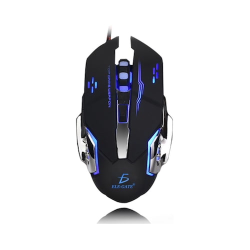 Mouse Gamer Con Luz Led Ele-Gate MO21 Color Negro