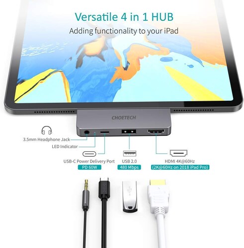 Adaptador USB Tipo C 4 en 1 compatible con MacBook.