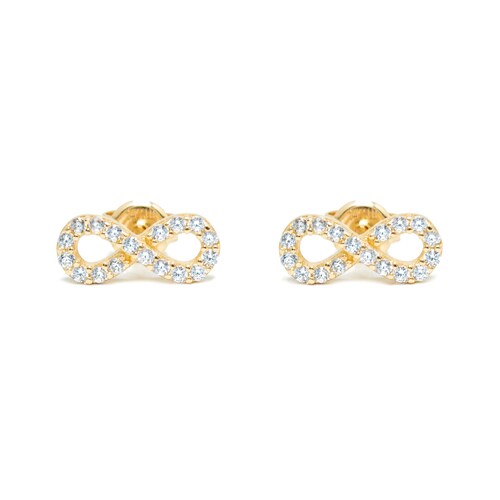 Aretes Infinito Oro Italiano 14 Kilates.
