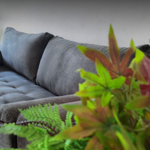 Sofá Berlín 2 Plazas Sillón Tela De Lino Moderno Minimalista (Gris oscuro)