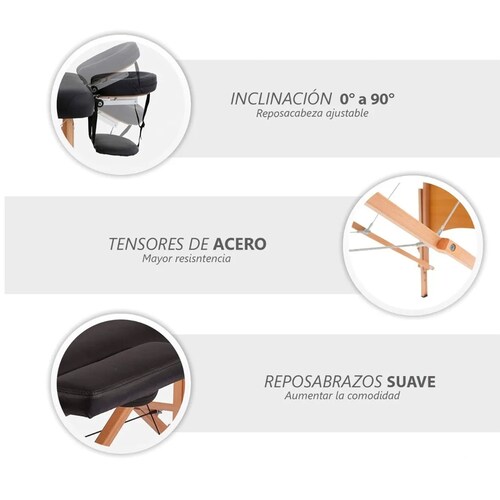 Cama Para Masaje Spa Portátil Reclinable Estuche Profesional