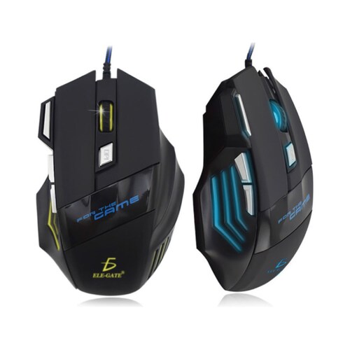 Mouse Gamer Con Luz Led RGB Ele-Gate MO18 Color Negro