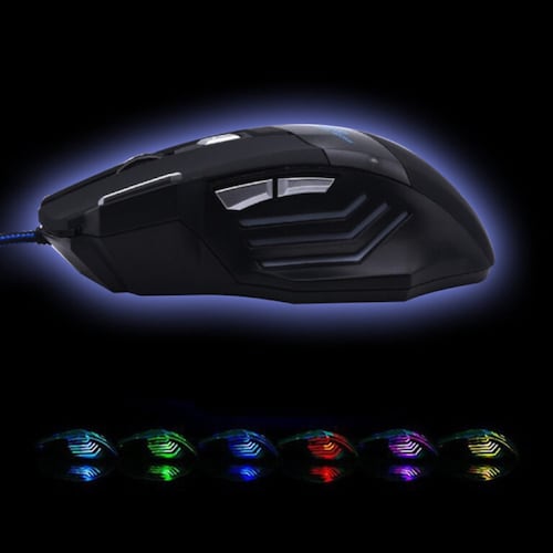 Mouse Gamer Con Luz Led RGB Ele-Gate MO18 Color Negro