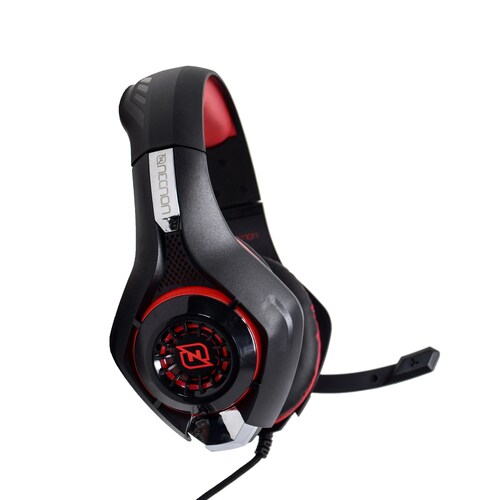 Audífonos Gamer Necnon Micrófono Cancelación De Ruido Rojo