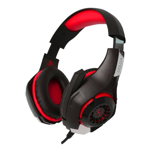 Audífonos Gamer Necnon Micrófono Cancelación De Ruido Rojo