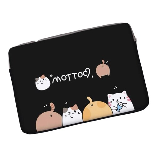 Bolsa Funda Case Para Laptop Estampado De Gatos 14 Pulgadas.