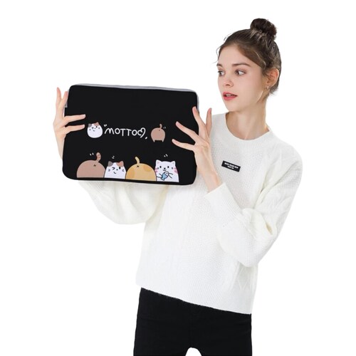 Bolsa Funda Case Para Laptop Estampado De Gatos 14 Pulgadas.