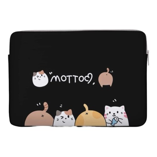 Bolsa Funda Case Para Laptop Estampado De Gatos 14 Pulgadas.