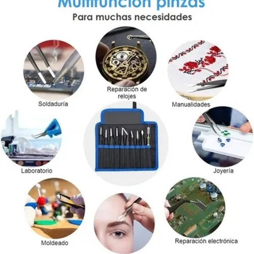 Kit Pinzas Antiestáticas Precisión Herramienta Electronica 